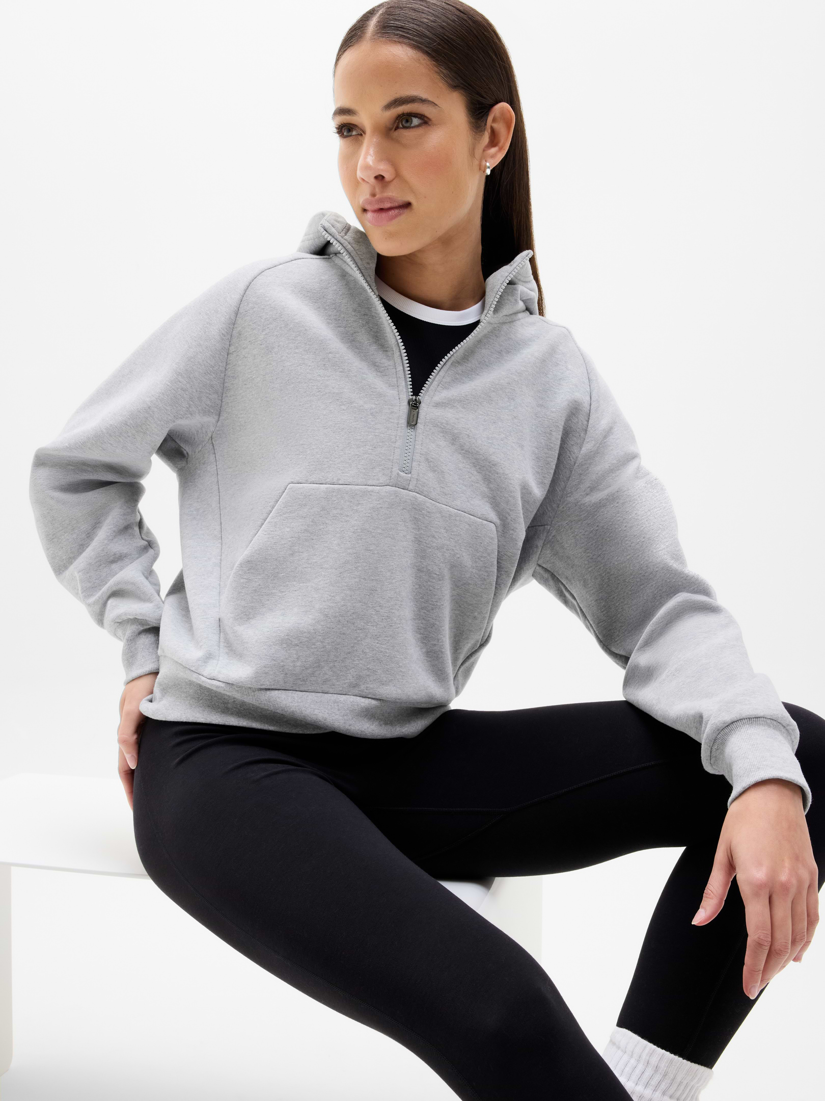 Image 1 of 5, FOR: Lounge and everyday movement, FEEL: Plush stretch fleece has a soft, brushed interior, FAVE: Easy-access pockets to stash your essentials, Product #473713