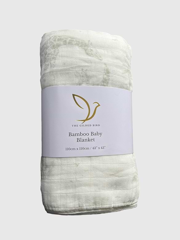 The Gilded Bird Safari Toile Bamboo Baby Blanket