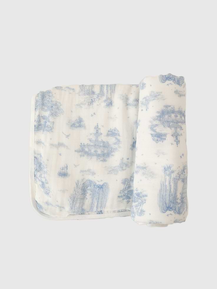 Image number 1 showing, The Gilded Bird Spring Toile Bamboo Baby Blanket