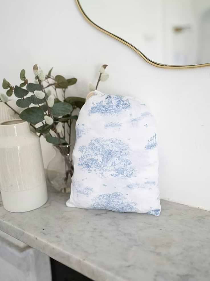 Image number 4 showing, The Gilded Bird Spring Toile Blue Fitted Crib Sheet