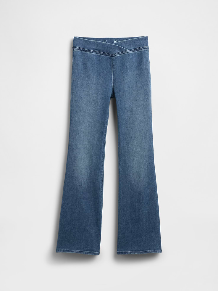 Image 5 de 6, Jean évasé à taille haute croisée pour Enfant