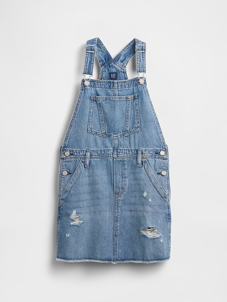 Image number 2 showing, Kids Denim Pinafore Dress