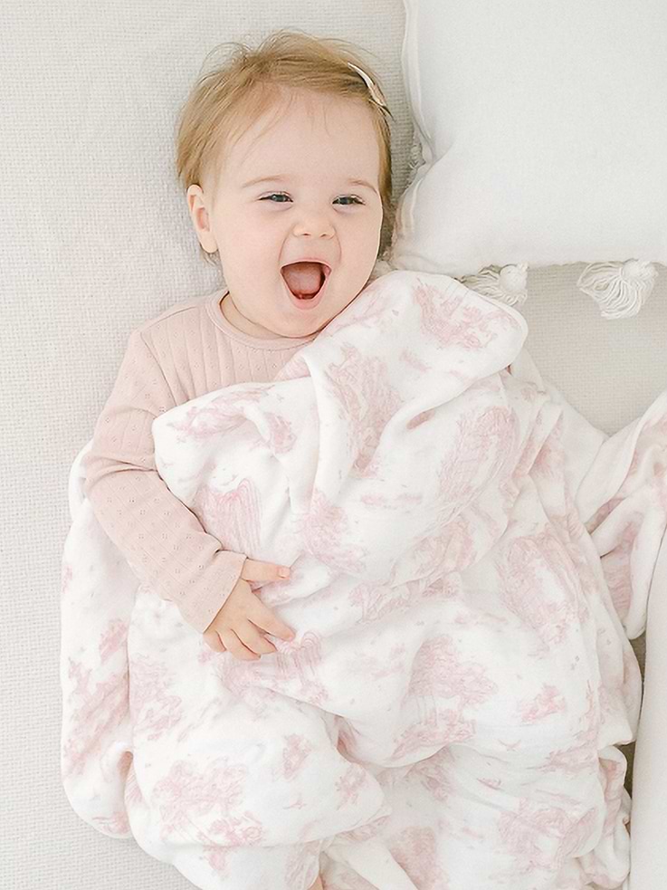 Image number 4 showing, The Gilded Bird Spring Toile Bamboo Baby Blanket