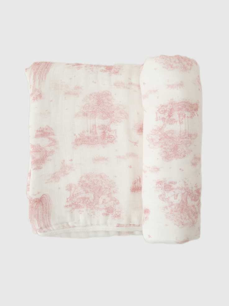 Image number 1 showing, The Gilded Bird Spring Toile Bamboo Baby Blanket
