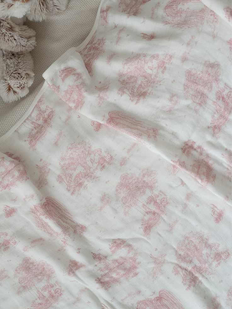 Image number 5 showing, The Gilded Bird Spring Toile Bamboo Baby Blanket