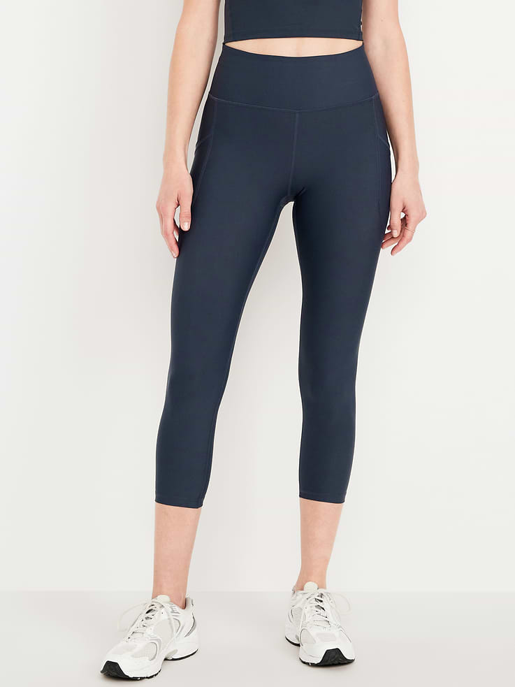 Image number 1 showing, High-Waisted PowerSoft Crop Pocket Leggings 23" inseam