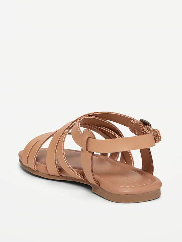 Faux-Leather Strappy Sandals for Toddler Girls