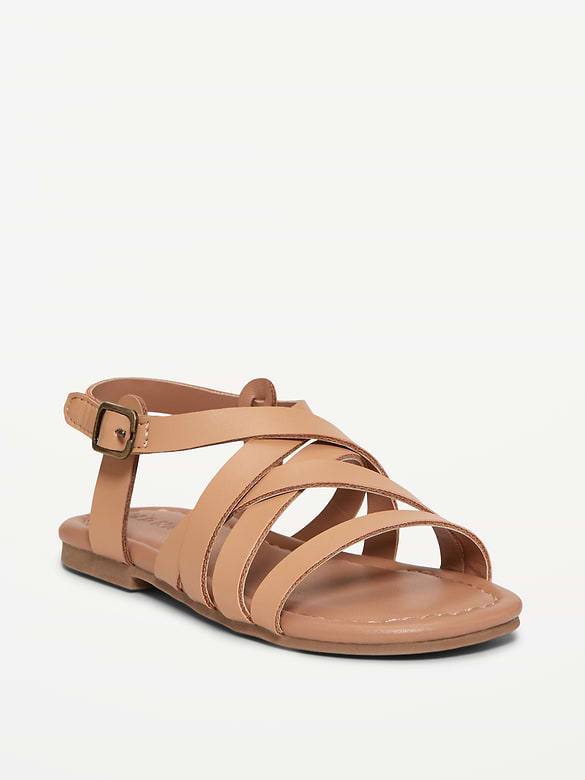 Faux-Leather Strappy Sandals for Toddler Girls