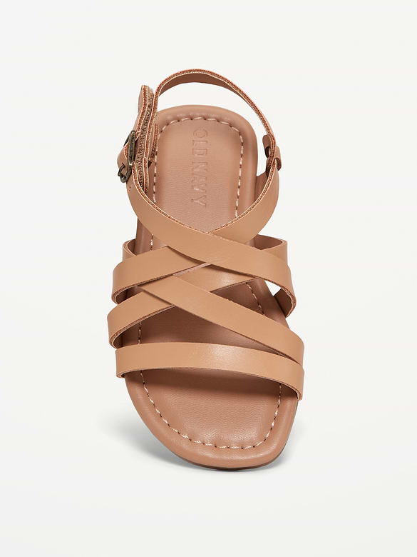Faux-Leather Strappy Sandals for Toddler Girls