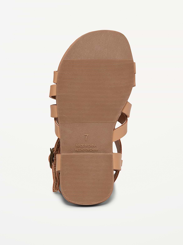 Faux-Leather Strappy Sandals for Toddler Girls