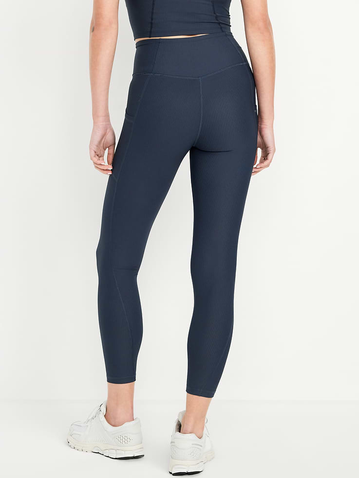 Image number 2 showing, High-Waisted PowerSoft Ribbed Pocket Leggings