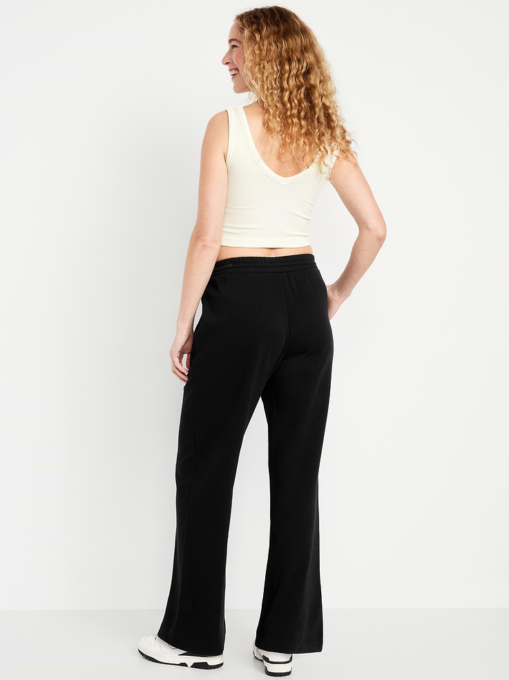 L'image numéro 2 présente Pantalon en coton ouaté à jambe large et à taille haute PurConfort