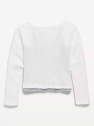 Image number 3 showing, Long-Sleeve 2-In-1 Fitted Henley Top for Girls