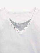 Image number 4 showing, Long-Sleeve 2-In-1 Fitted Henley Top for Girls