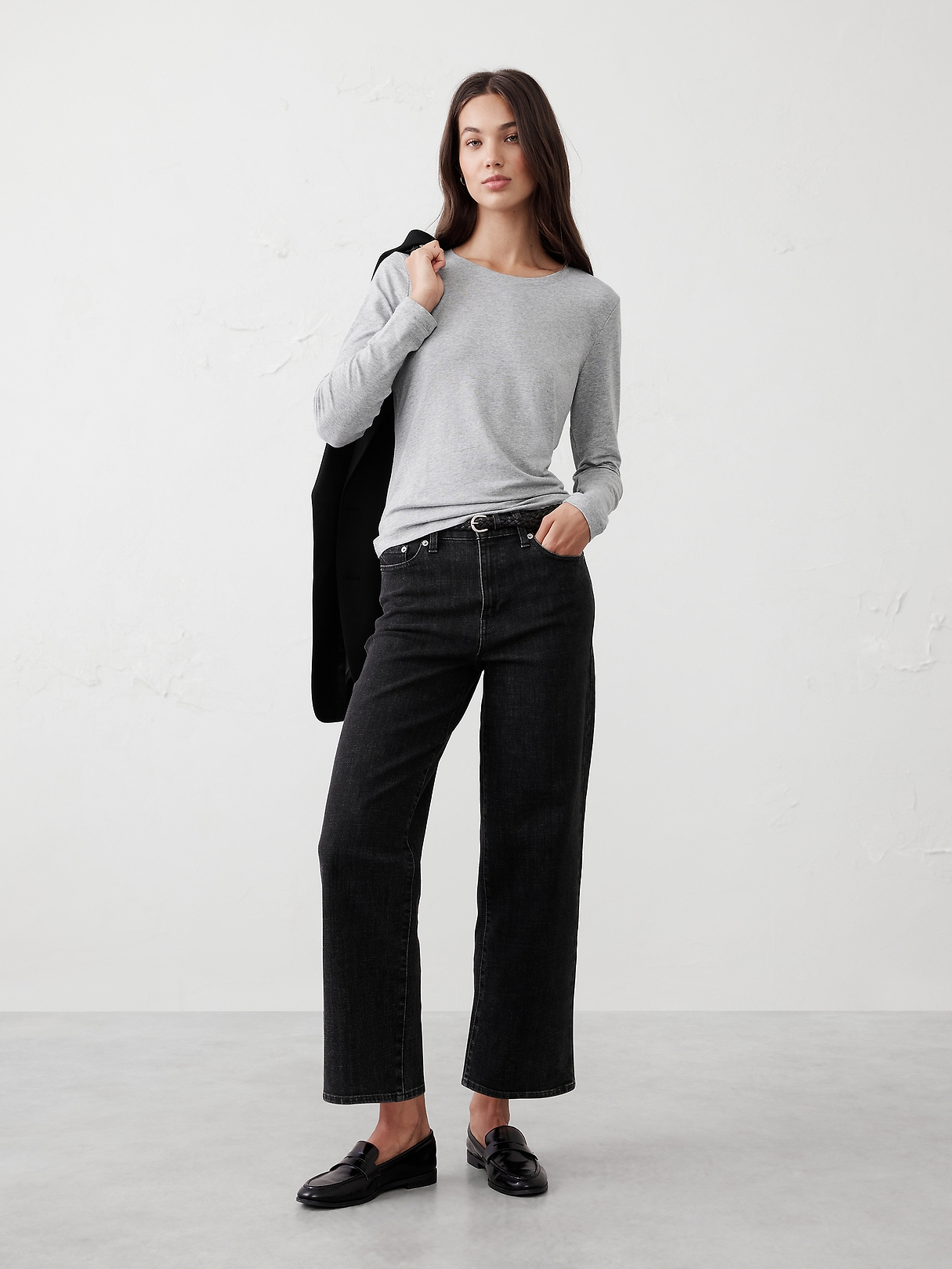 Timeless Long-Sleeve Crew-Neck T-Shirt | Banana Republic Factory