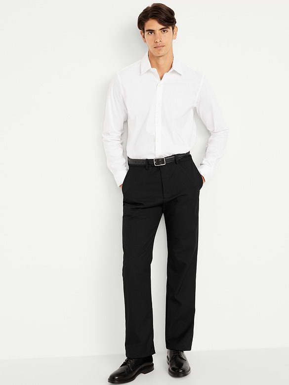 90's Straight-Fit Twill Dress Pants