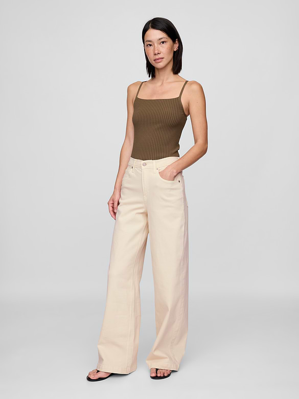 High Rise Stride Wide-Leg Jeans