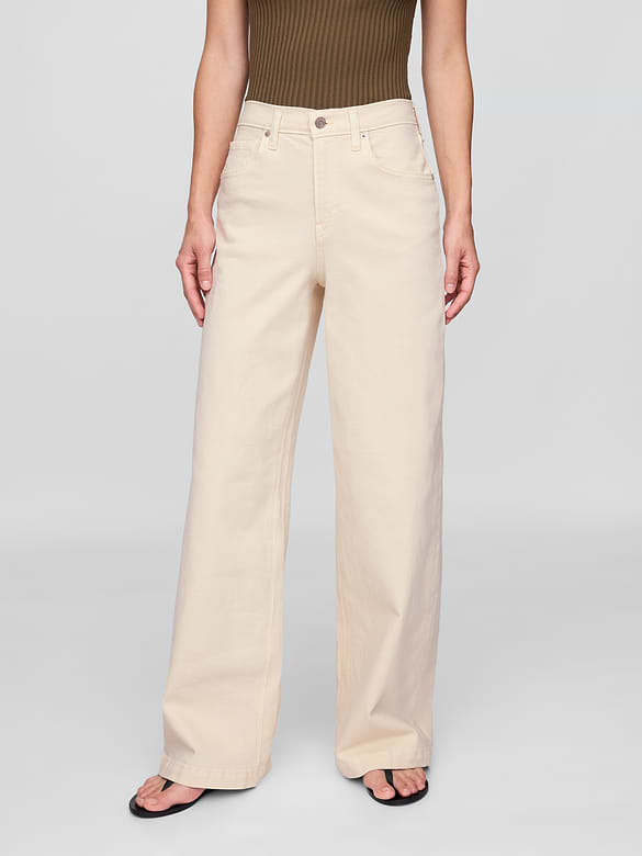 High Rise Stride Wide-Leg Jeans