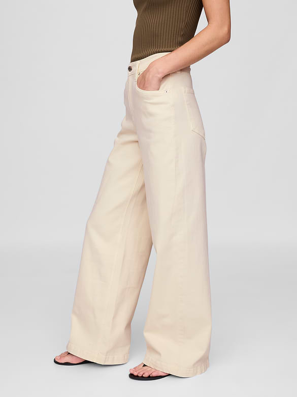 High Rise Stride Wide-Leg Jeans