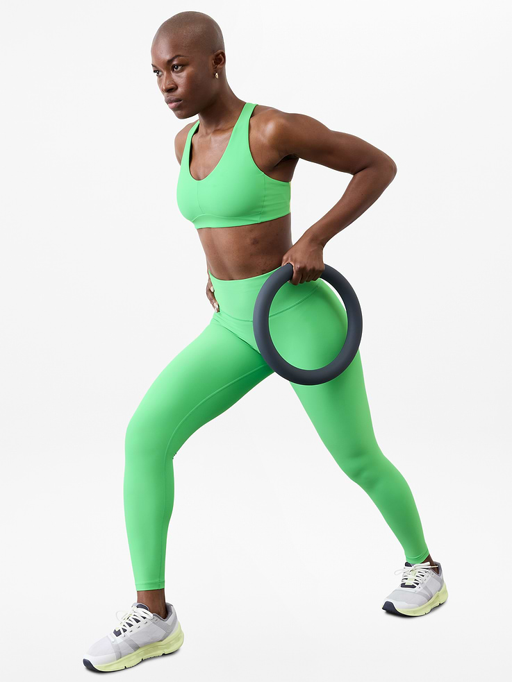 Image 1 of 4, FOR: Our highest-compression legging for medium to high-impact workouts at the gym, studio, or outdoors, FEEL: PowerMove fabric is engineered with interlock construction using 50-gauge knitting technology, offering sleek, compressive support and a no-slip fit, FAVE: Stay-put bonded waistband molds to your form as body heat rises, Drop-in back pocket keeps your must-haves on-hand, Fully adjustable continuous drawstring won't get lost in the wash, Product #821433
