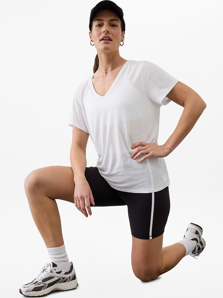 Image number 1 showing, Getaway Linen Blend V-Neck Tee