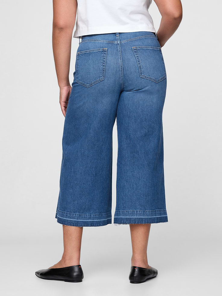 Image number 6 showing, High Rise Culotte Jeans