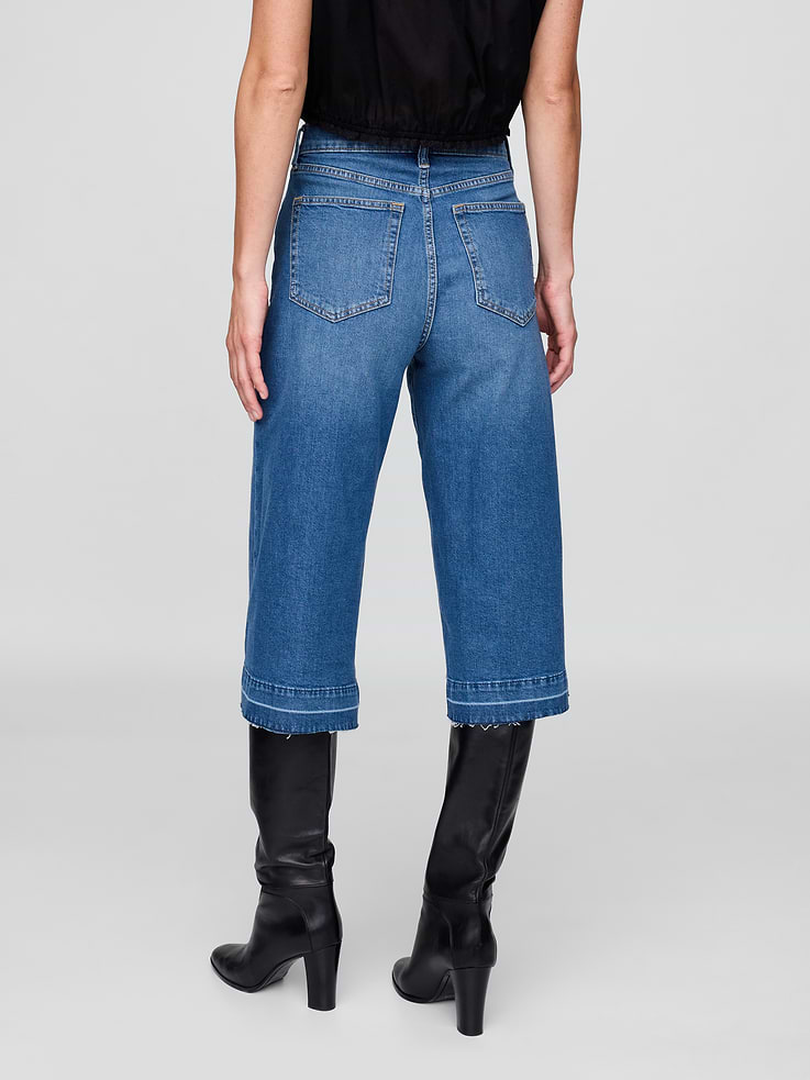 Image number 4 showing, High Rise Culotte Jeans