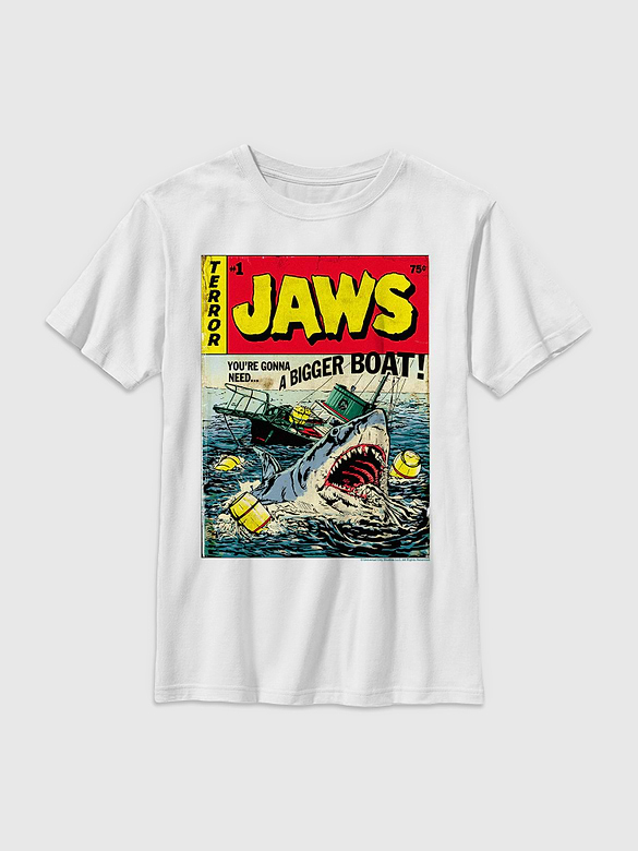 Jaws Pulp Attack Comic Gender-Neutral Graphic T-Shirt for Kids