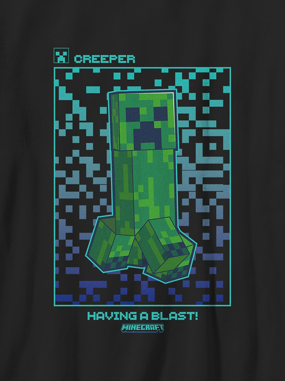 Minecraft Mine Pixel Creep Gender-Neutral Graphic T-Shirt for Kids