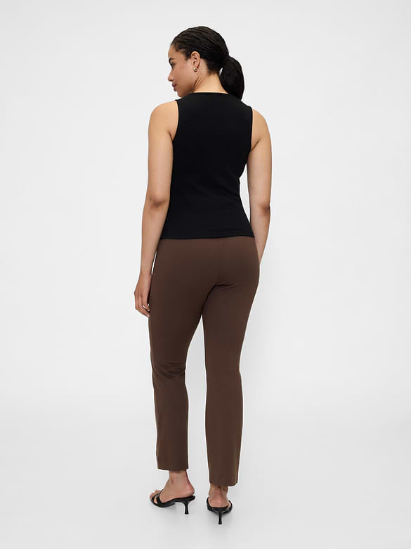 High Rise Ponte Flare Crop Pants