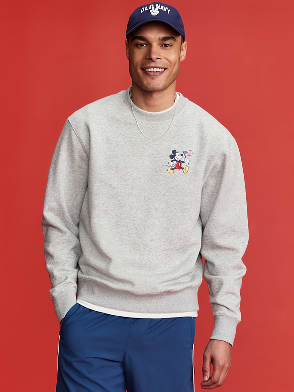 Old Navy x Disney© Mickey Mouse Oversized Flag Logo-Graphic Sweatshirt