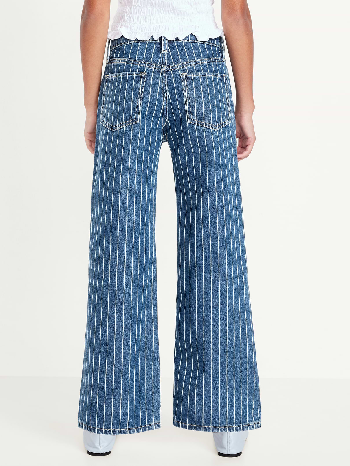 Image number 2 showing, Printed High-Waisted Baggy Wide-Leg Jeans for Girls