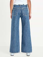 Image number 2 showing, Printed High-Waisted Baggy Wide-Leg Jeans for Girls