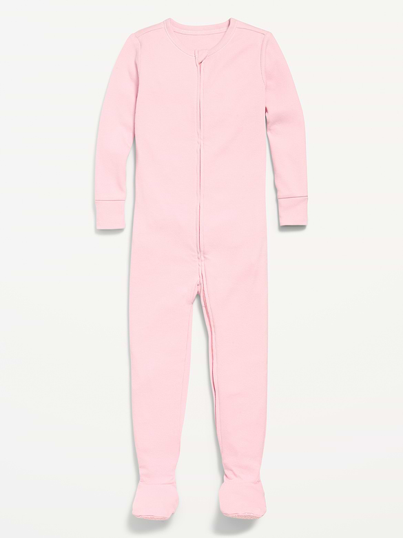 Snug-Fit 2-Way-Zip Ribbed Pajama One-Piece for Toddler & Baby