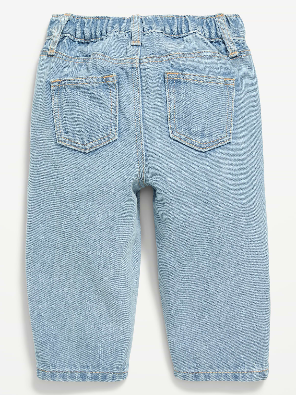 Image number 2 showing, Drawstring Barrel-Leg Jeans for Baby