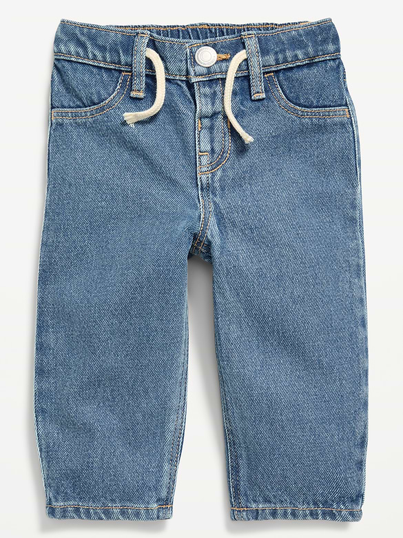 Drawstring Barrel-Leg Jeans for Baby