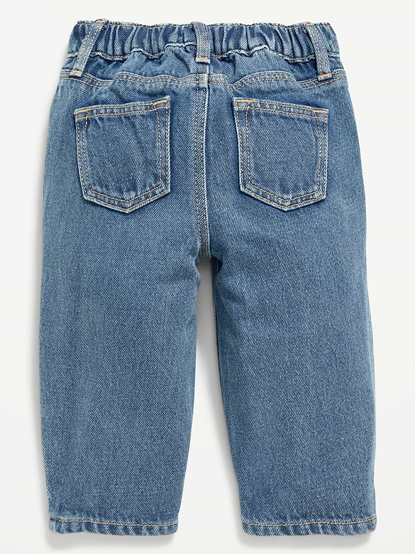 Drawstring Barrel-Leg Jeans for Baby