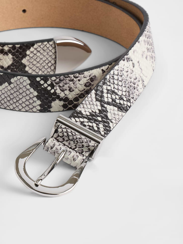 Image number 4 showing, Leather Snake Print Belt