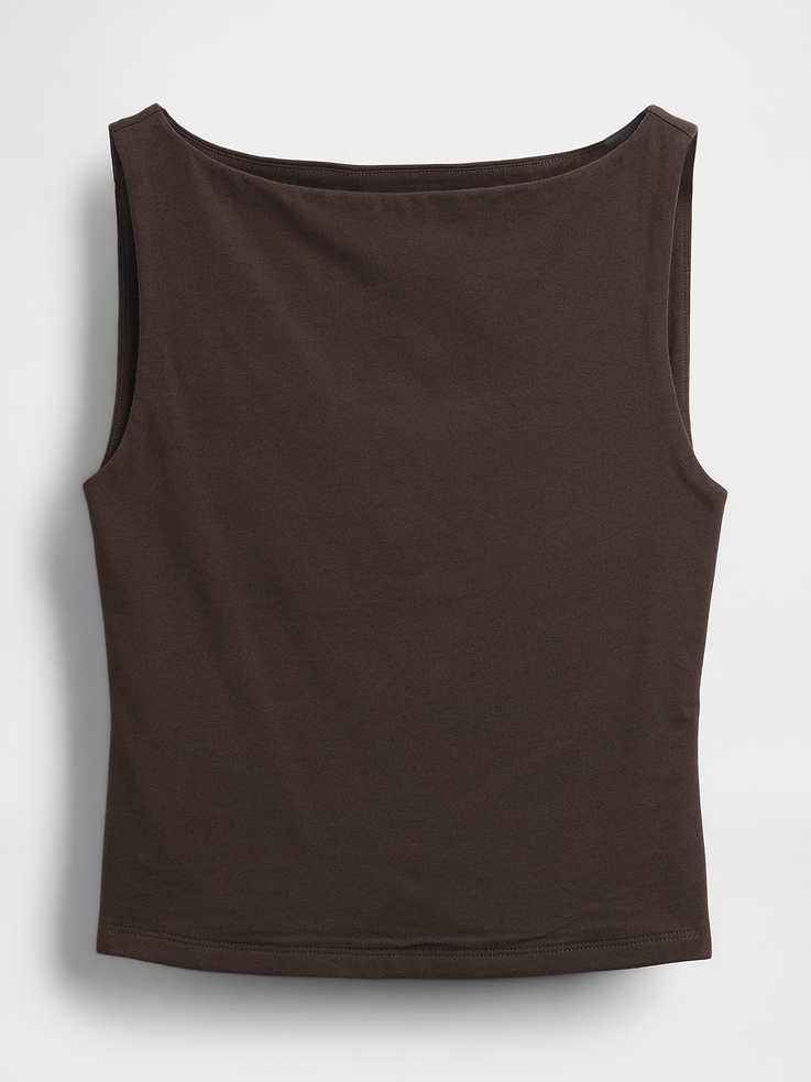 Image number 5 showing, CloseKnit Jersey Boatneck Crop Tank Top