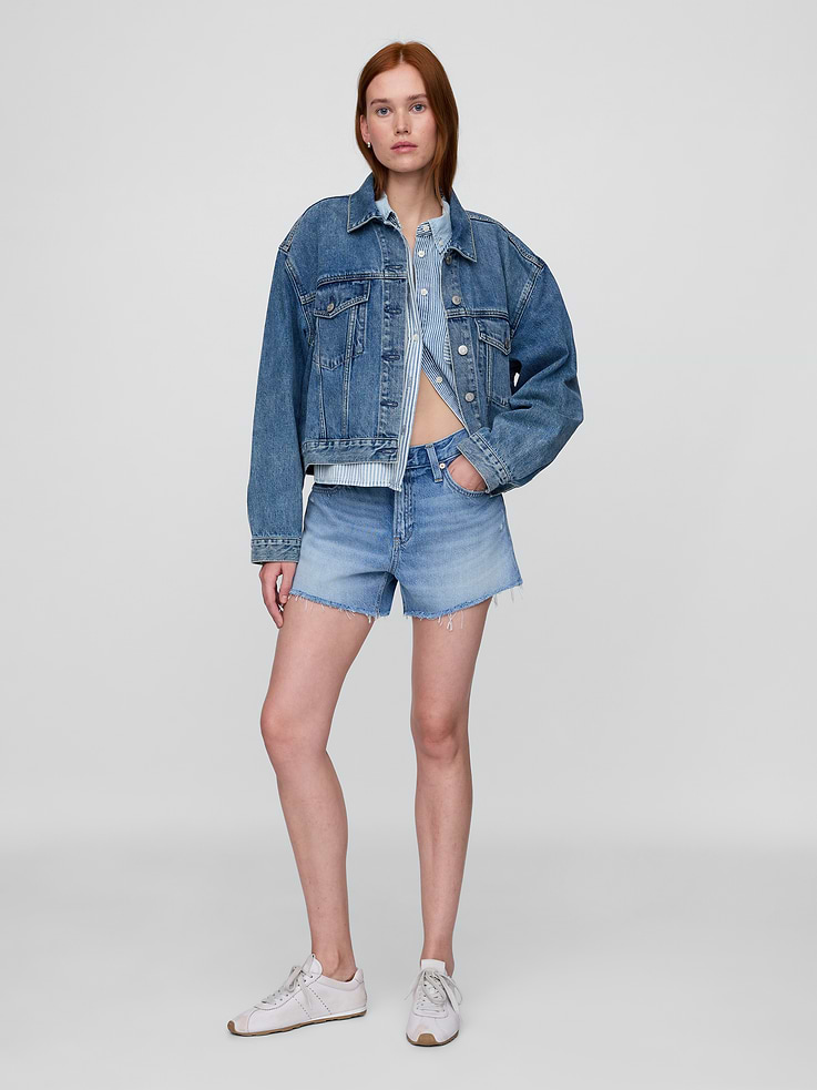 Image number 1 showing, 4" Mid Rise UltraSoft Relaxed Cutoff Shorts