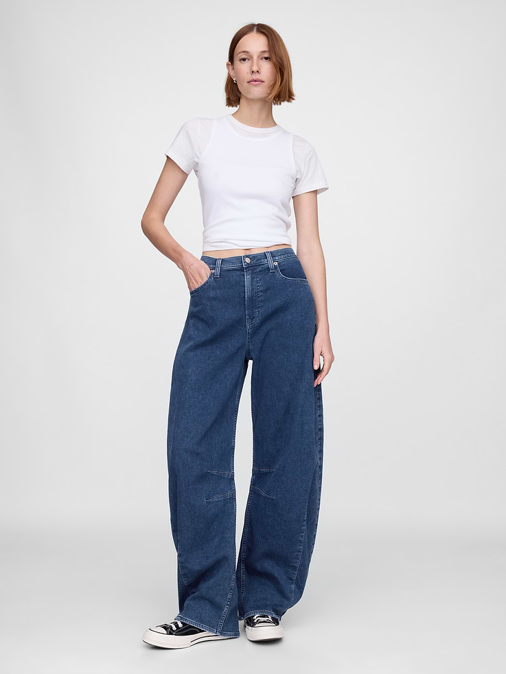 Image number 1 showing, High Rise Knit Horseshoe Jeans