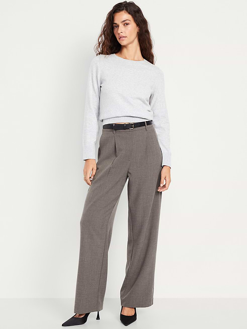 Old Navy Women's Extra High-Waisted Taylor Wide-Leg Trouser Pants - Gray
