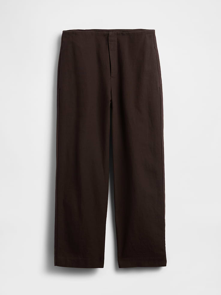 Image number 7 showing, Linen-Blend Relaxed Straight Ankle Pants