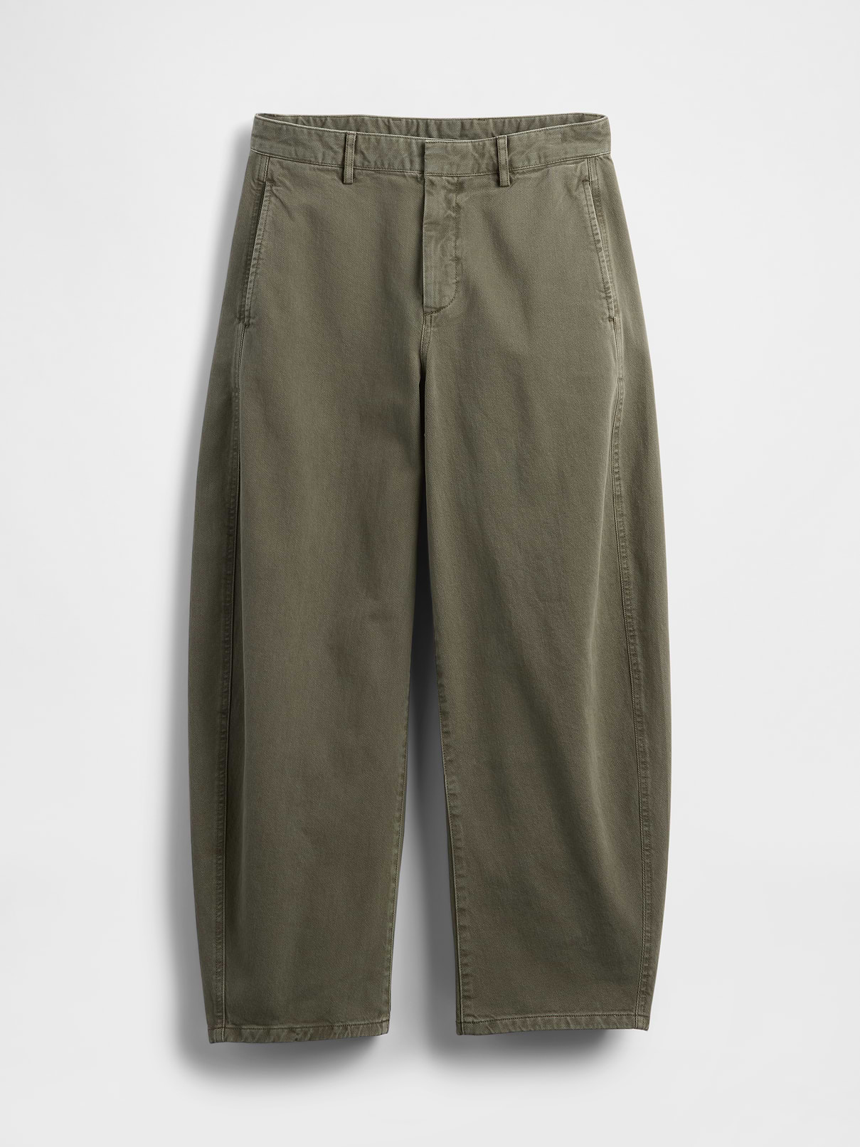 Image number 7 showing, Mid Rise Twill Barrel Pants