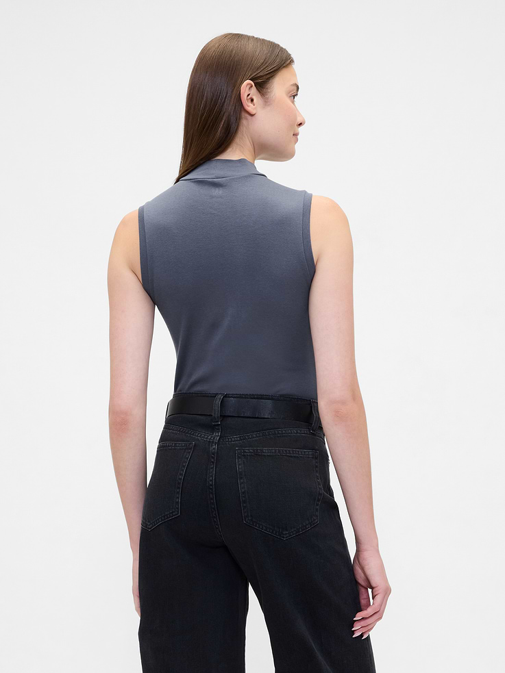 Image 2 of 5, Modern Ribbed Mockneck Tank Top