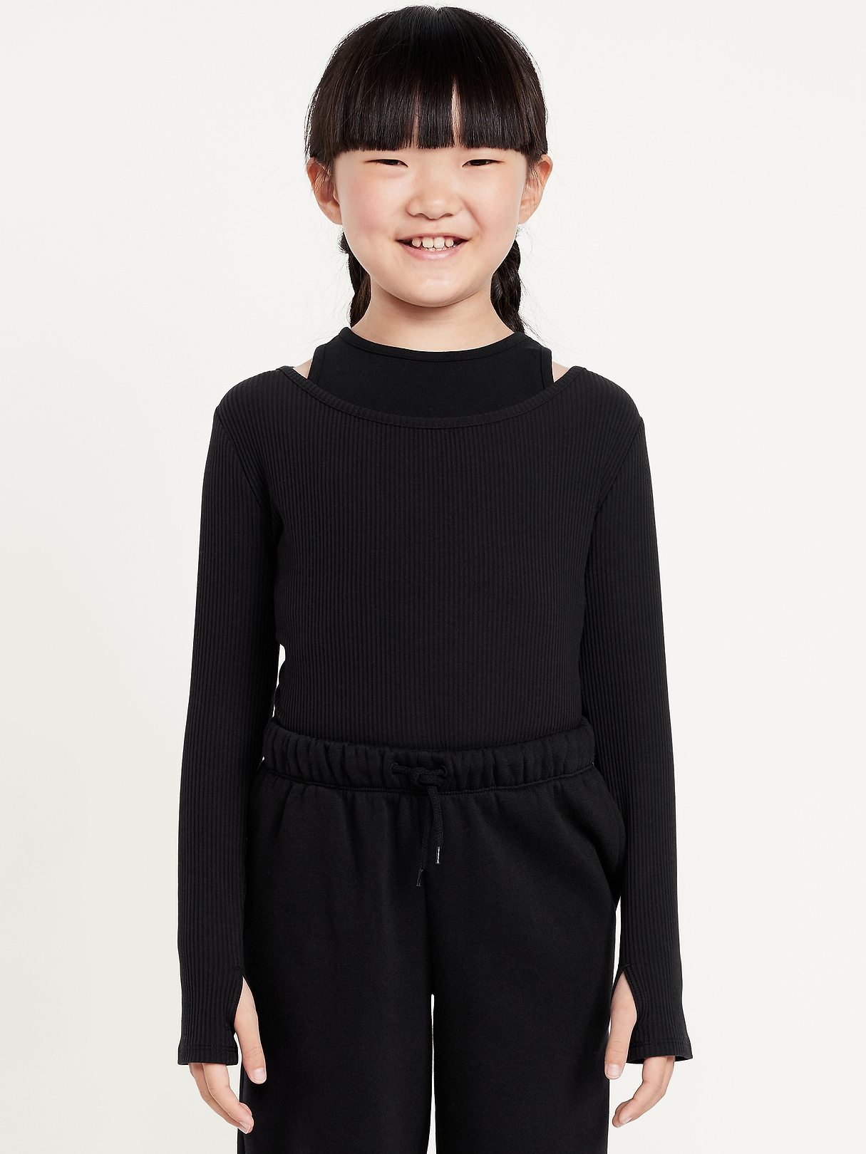 2-In-1 Ribbed Performance Top for Girls | Old Navy