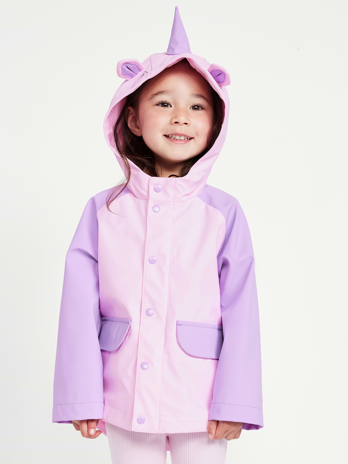 Image number 1 showing, Water-Resistant Critter Hooded Jacket for Toddler Girls