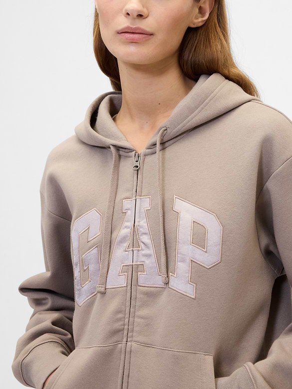 Relaxed Gap Logo Zip Hoodie