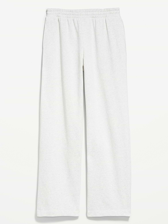 Pantalon en coton ouaté à jambe large et à taille haute PurConfort