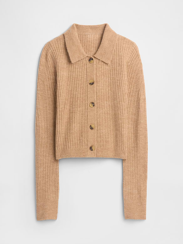 Fitted Cropped Collared Cardigan | Gap Factory
